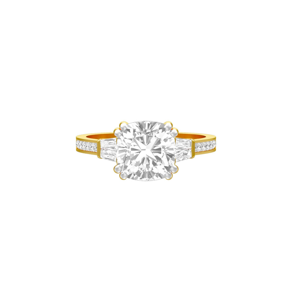Soft Pledge Diamond Engagement Ring 18 KT / Yellow Gold / 18