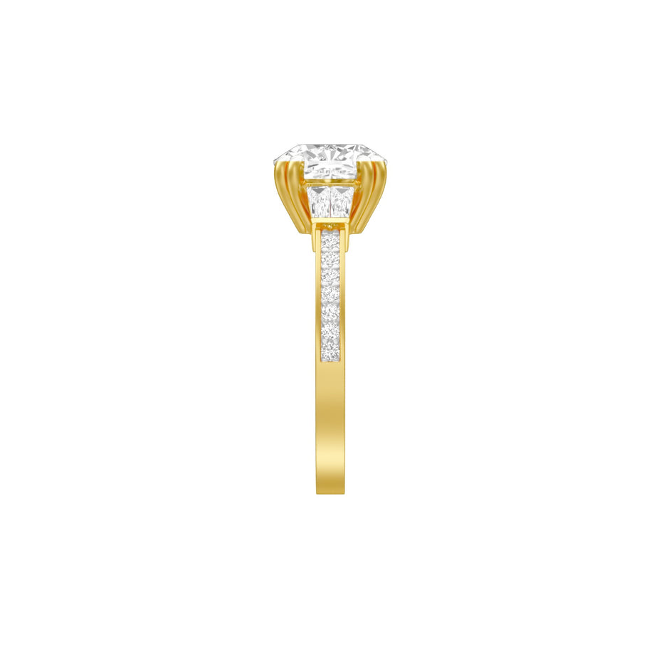 Soft Pledge Diamond Engagement Ring 18 KT / Yellow Gold / 18