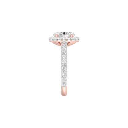 Real & True Diamond Engagement Ring 18 KT / Rose Gold / 22