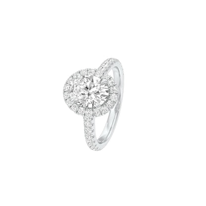 Real & True Diamond Engagement Ring 18 KT / White Gold / 22