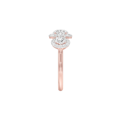 Wedded Elegance Diamond Engagement Ring 18 KT / Rose Gold / 22