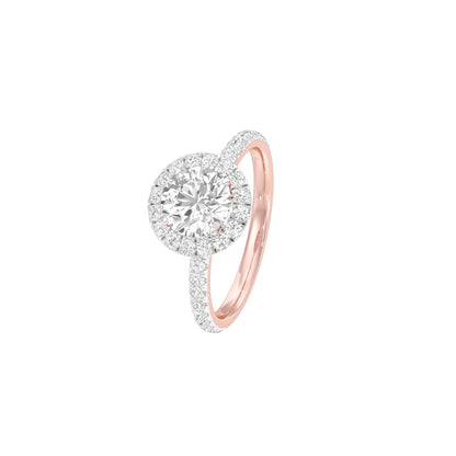 Love Rekindled Halo Diamond Engagement Ring 18 KT / Rose Gold / 22