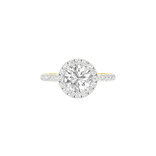 Love Rekindled Halo Diamond Engagement Ring 18 KT / Yellow Gold / 22