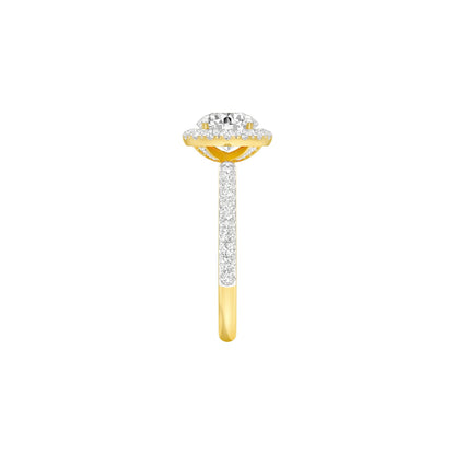 Love Rekindled Halo Diamond Engagement Ring 18 KT / Yellow Gold / 22