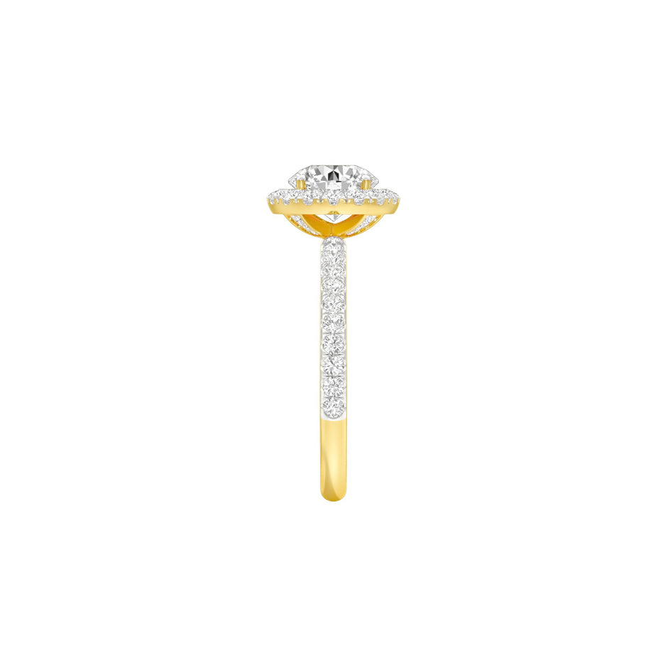 Love Rekindled Halo Diamond Engagement Ring 18 KT / Yellow Gold / 22