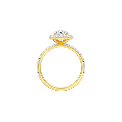 Love Rekindled Halo Diamond Engagement Ring 18 KT / Yellow Gold / 22
