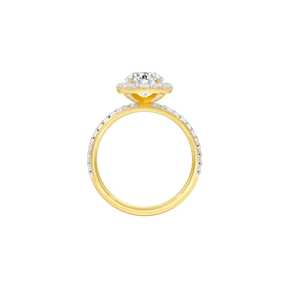 Love Rekindled Halo Diamond Engagement Ring 18 KT / Yellow Gold / 22