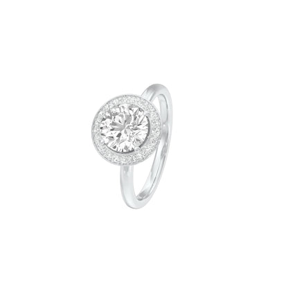 Accepted Heart Diamond Engagement Ring 18 KT / White Gold / 22