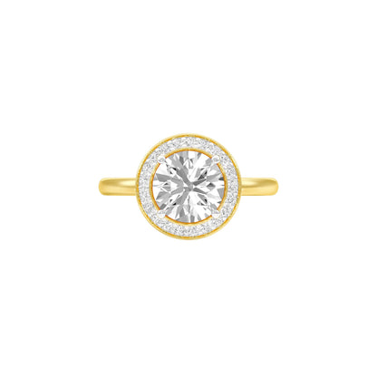 Accepted Heart Diamond Engagement Ring 18 KT / Yellow Gold / 22