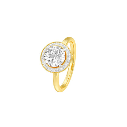 Accepted Heart Diamond Engagement Ring 18 KT / Yellow Gold / 22