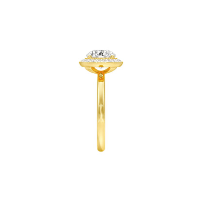 Accepted Heart Diamond Engagement Ring 18 KT / Yellow Gold / 22