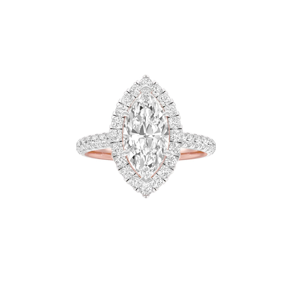 All Mine Now Halo Diamond Engagement Ring 18 KT / Rose Gold / 22