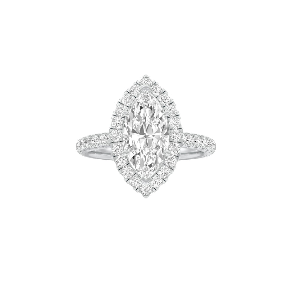 All Mine Now Halo Diamond Engagement Ring 18 KT / White Gold / 22