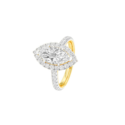 All Mine Now Halo Diamond Engagement Ring 18 KT / Yellow Gold / 22