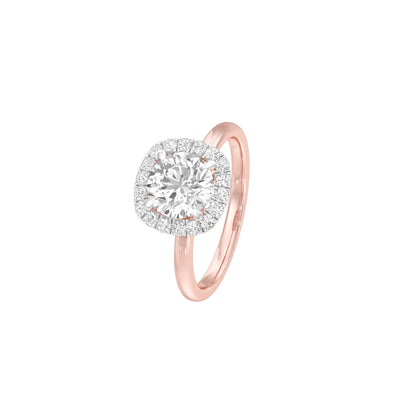 Crowned Diamond Engagement Ring 18 KT / Rose Gold / 22