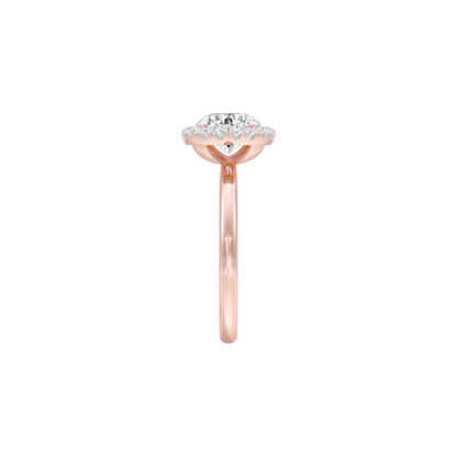 Crowned Diamond Engagement Ring 18 KT / Rose Gold / 22