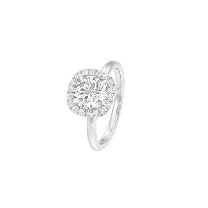 Crowned Diamond Engagement Ring 18 KT / White Gold / 22