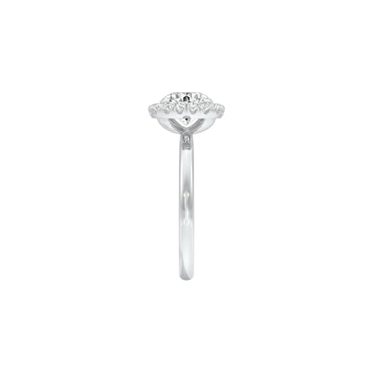 Crowned Diamond Engagement Ring 18 KT / White Gold / 22