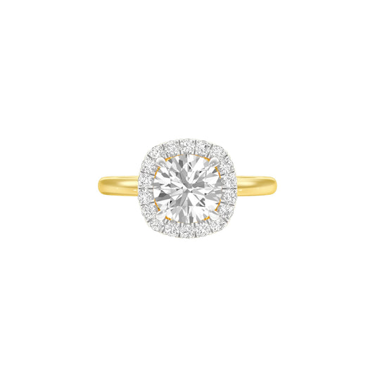 Crowned Diamond Engagement Ring 18 KT / Yellow Gold / 22