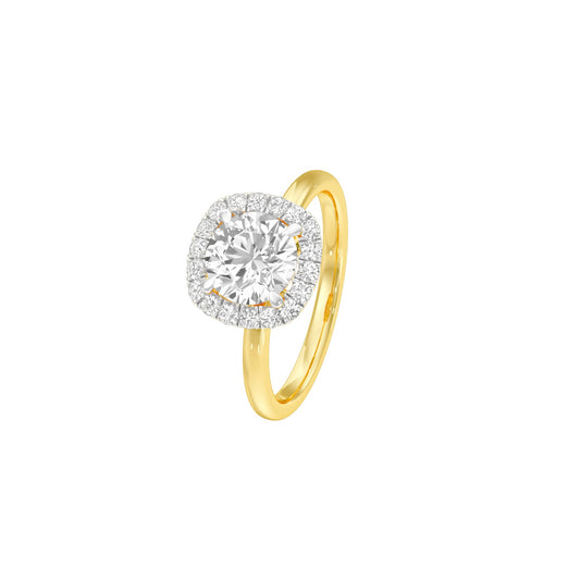 Crowned Diamond Engagement Ring 18 KT / Yellow Gold / 22