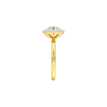 Crowned Diamond Engagement Ring 18 KT / Yellow Gold / 22