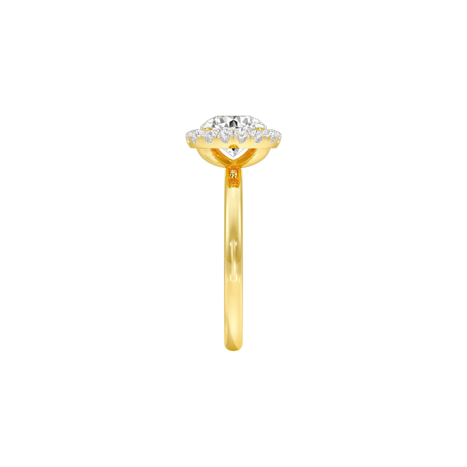 Crowned Diamond Engagement Ring 18 KT / Yellow Gold / 22