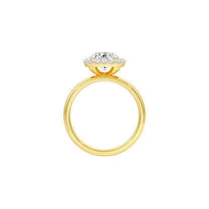 Crowned Diamond Engagement Ring 18 KT / Yellow Gold / 22