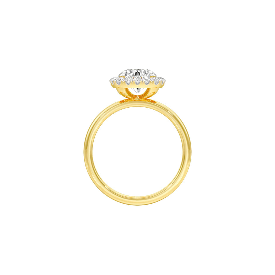 Crowned Diamond Engagement Ring 18 KT / Yellow Gold / 22