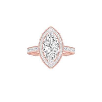 Round the World Diamond Engagement Ring 18 KT / Rose Gold / 22