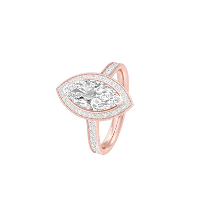 Round the World Diamond Engagement Ring 18 KT / Rose Gold / 22