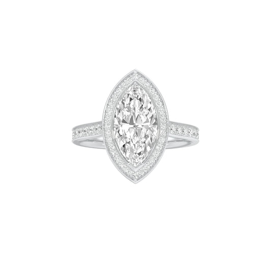Round the World Diamond Engagement Ring 18 KT / White Gold / 22