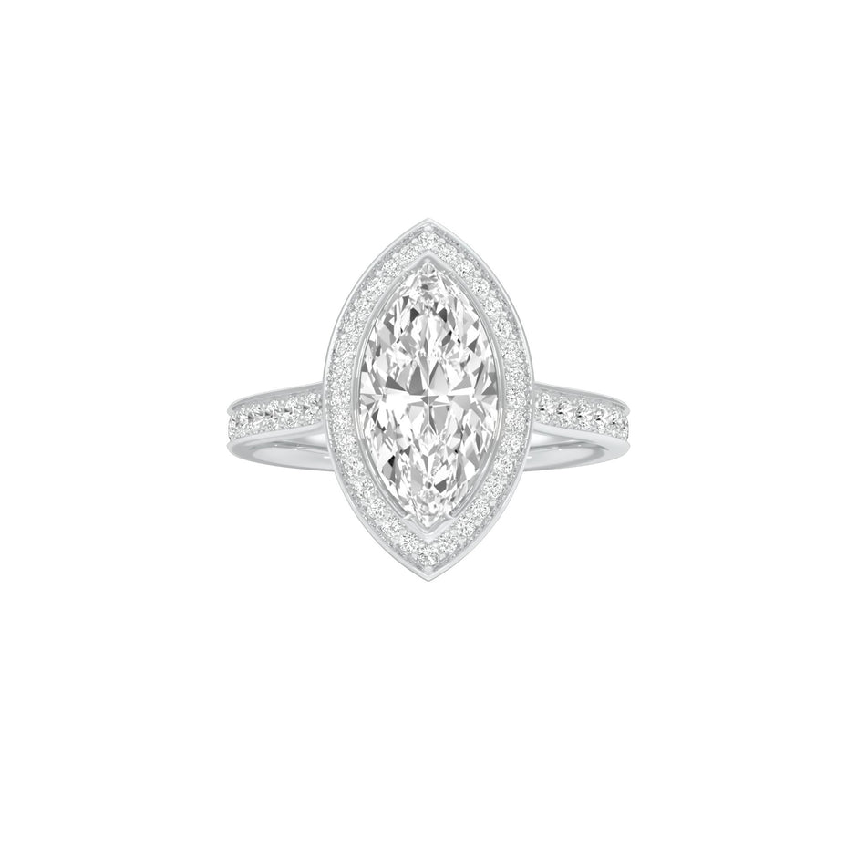 Round the World Diamond Engagement Ring 18 KT / White Gold / 22