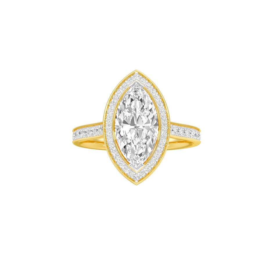 Round the World Diamond Engagement Ring 18 KT / Yellow Gold / 22