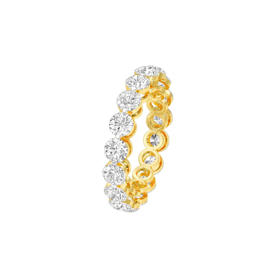 Pure Circle Diamond Band Ring 18 KT / Yellow Gold / 22