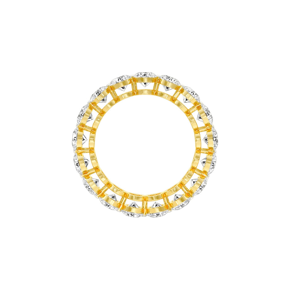 Pure Circle Diamond Band Ring 18 KT / Yellow Gold / 22