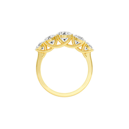Love Glow Diamond Band Ring 18 KT / Yellow Gold / 22