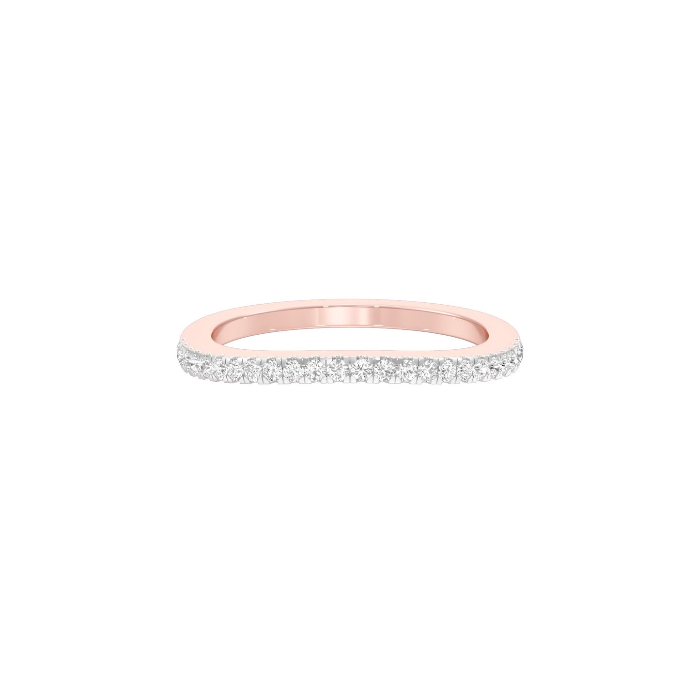 Crystal Circle Diamond Band Ring 18 KT / Rose Gold / 22