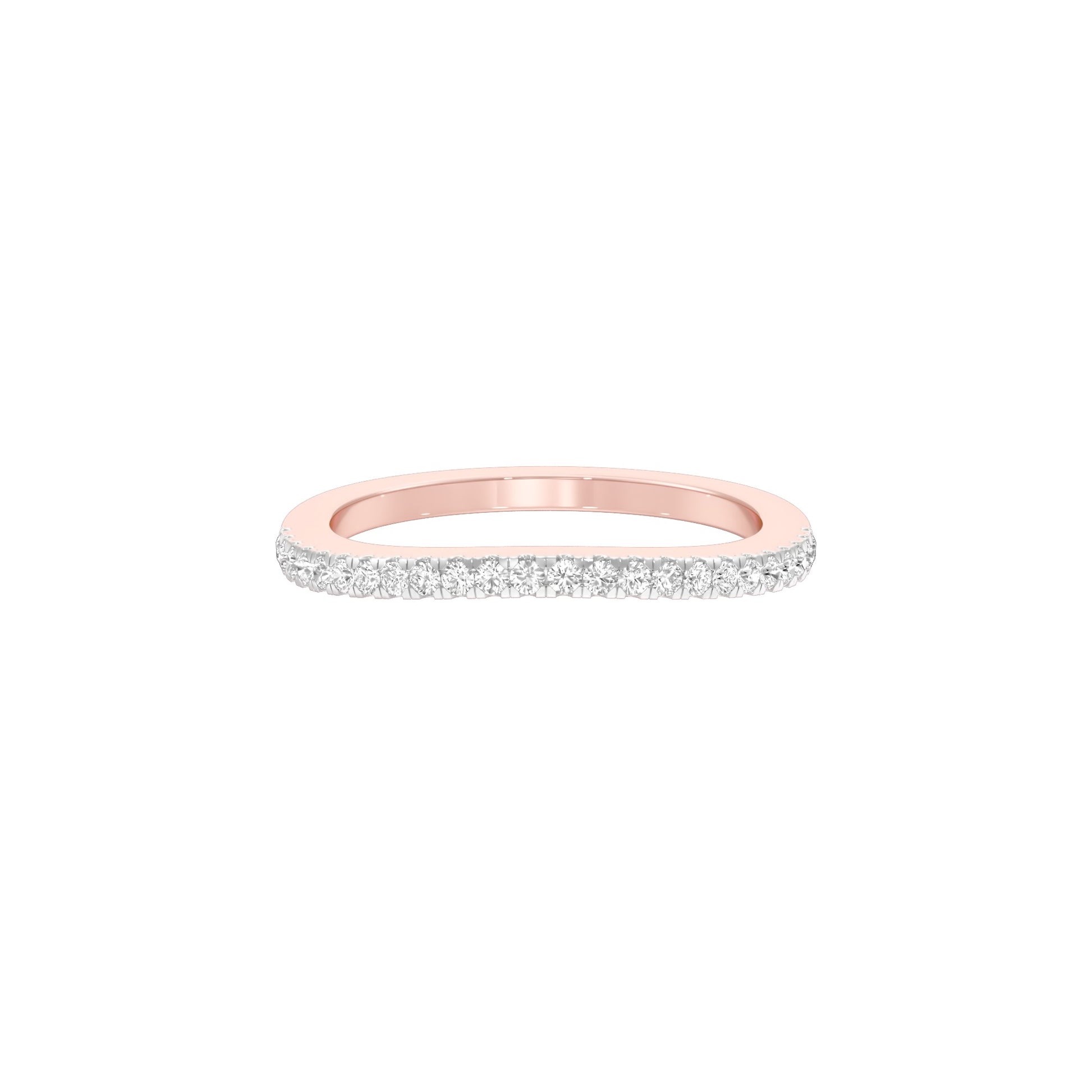 Crystal Circle Diamond Band Ring 18 KT / Rose Gold / 22