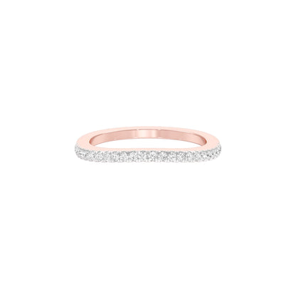 Crystal Circle Diamond Band Ring 18 KT / Rose Gold / 22