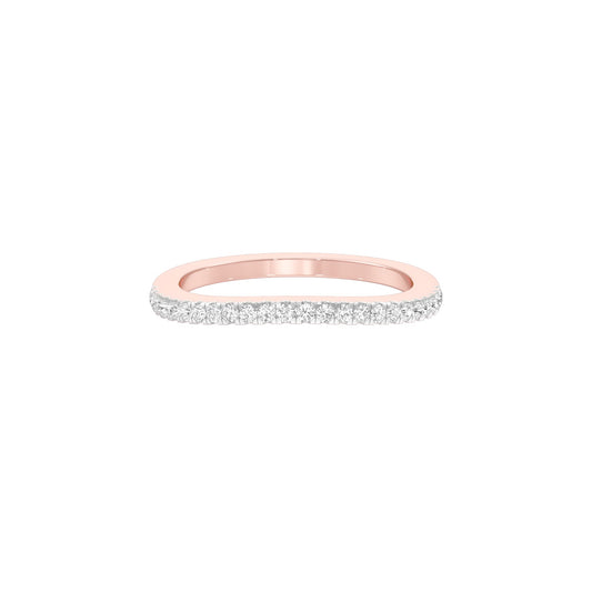 Crystal Circle Diamond Band Ring 18 KT / Rose Gold / 22
