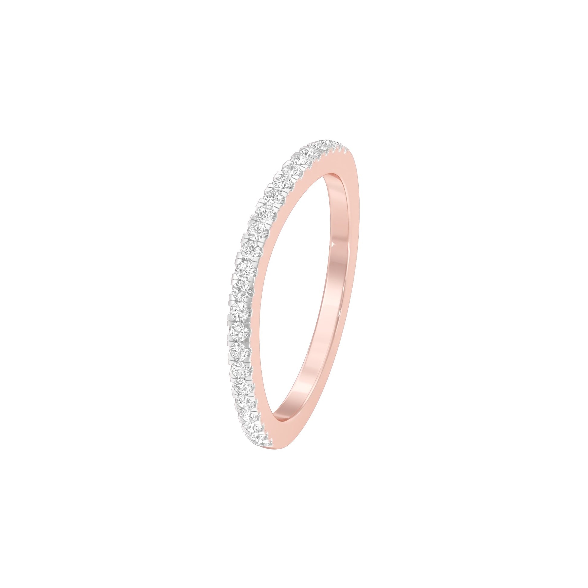 Crystal Circle Diamond Band Ring 18 KT / Rose Gold / 22