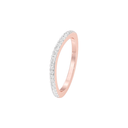 Crystal Circle Diamond Band Ring 18 KT / Rose Gold / 22