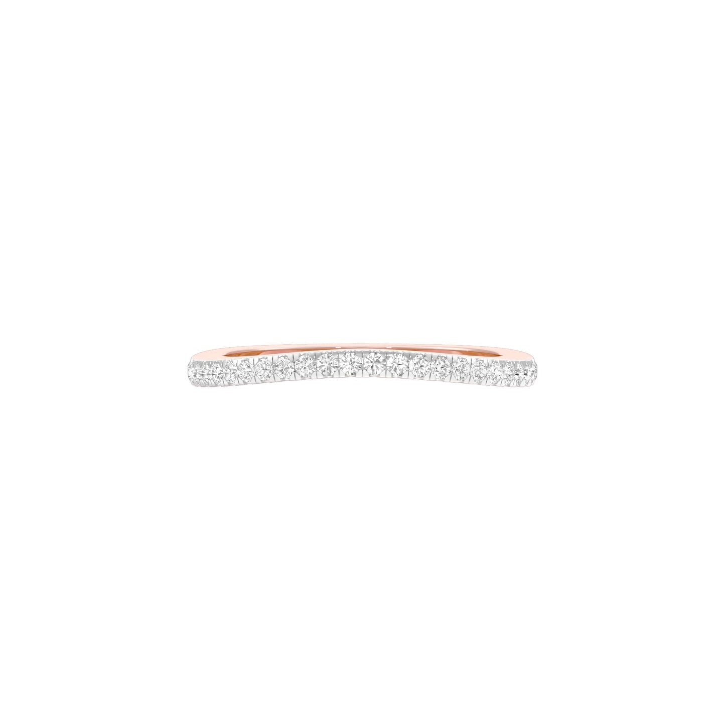 Crystal Circle Diamond Band Ring 18 KT / Rose Gold / 22