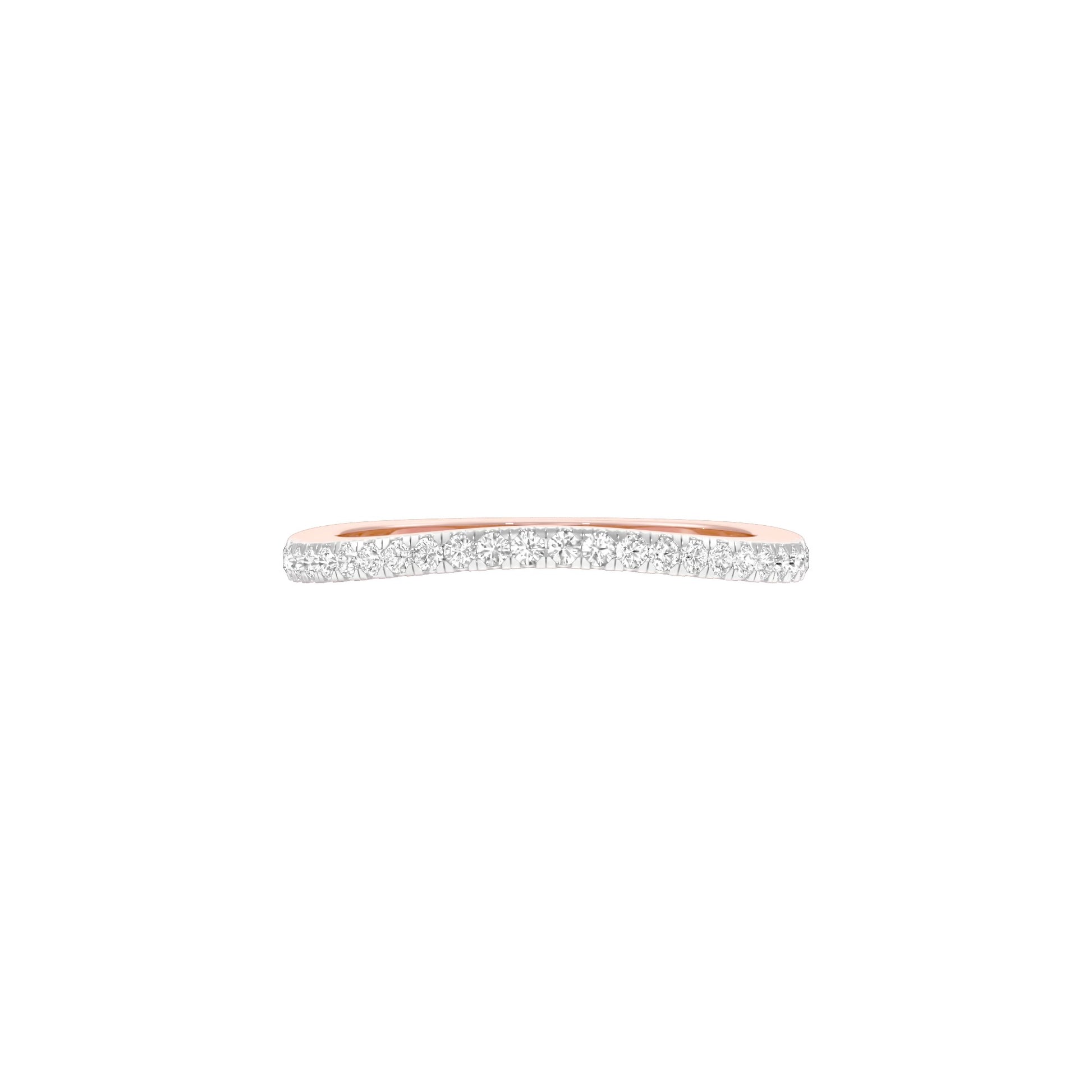 Crystal Circle Diamond Band Ring 18 KT / Rose Gold / 22