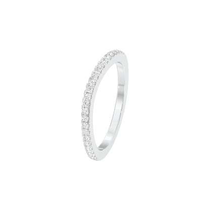 Crystal Circle Diamond Band Ring 18 KT / White Gold / 22