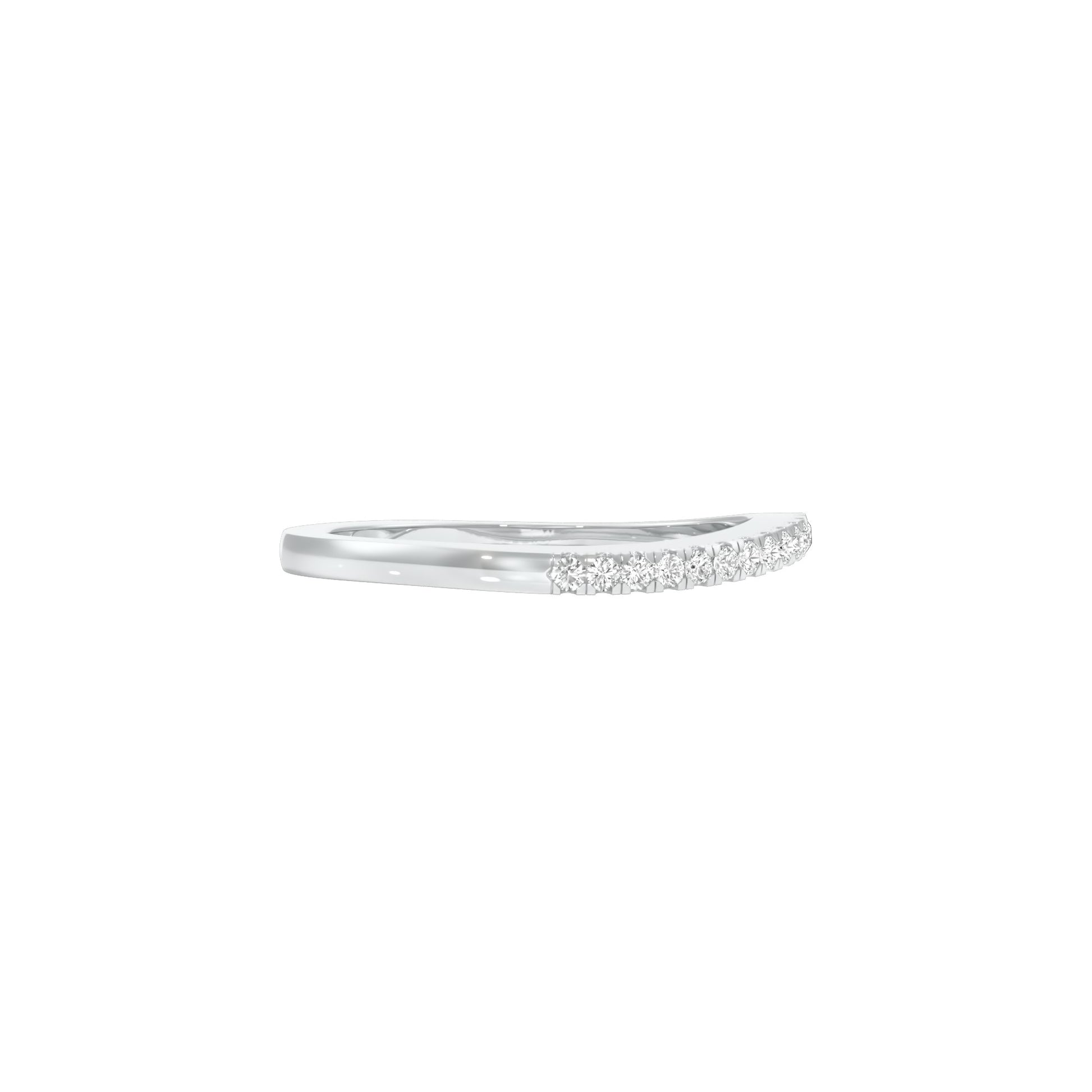 Crystal Circle Diamond Band Ring 18 KT / White Gold / 22