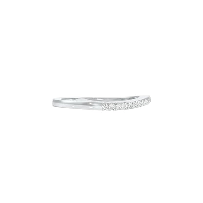 Crystal Circle Diamond Band Ring 18 KT / White Gold / 22