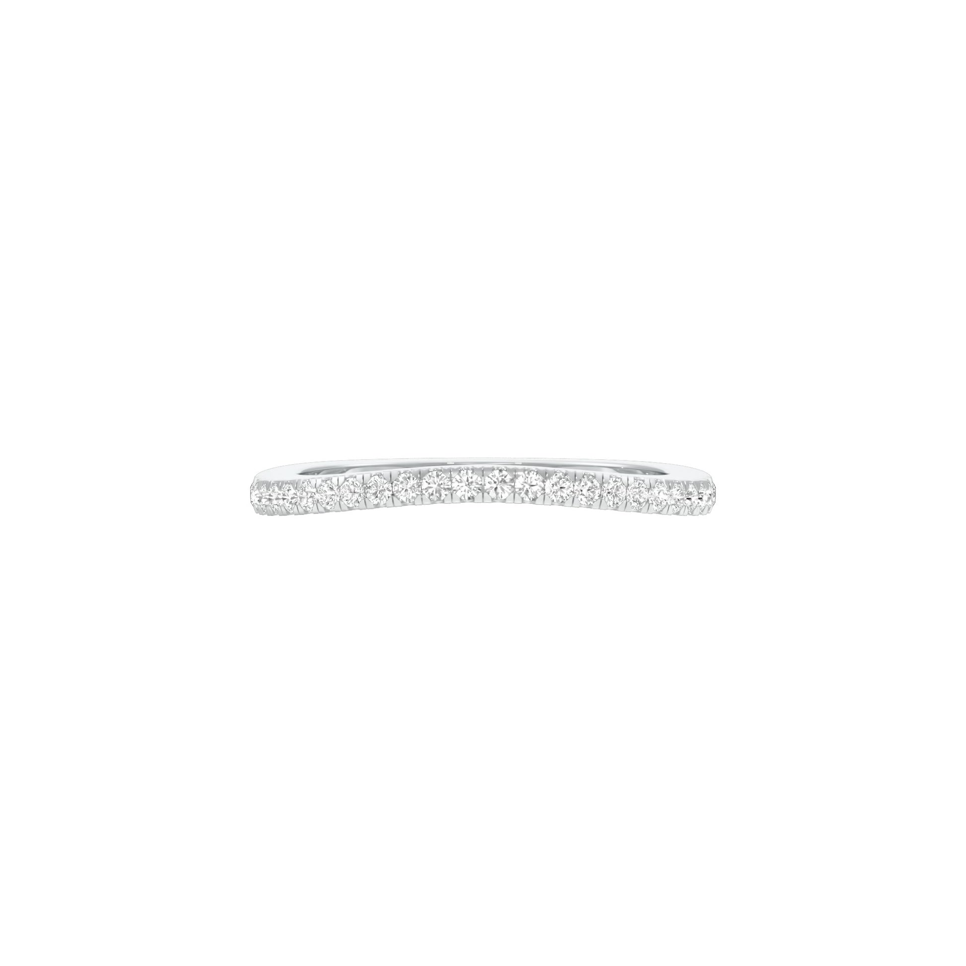 Crystal Circle Diamond Band Ring 18 KT / White Gold / 22