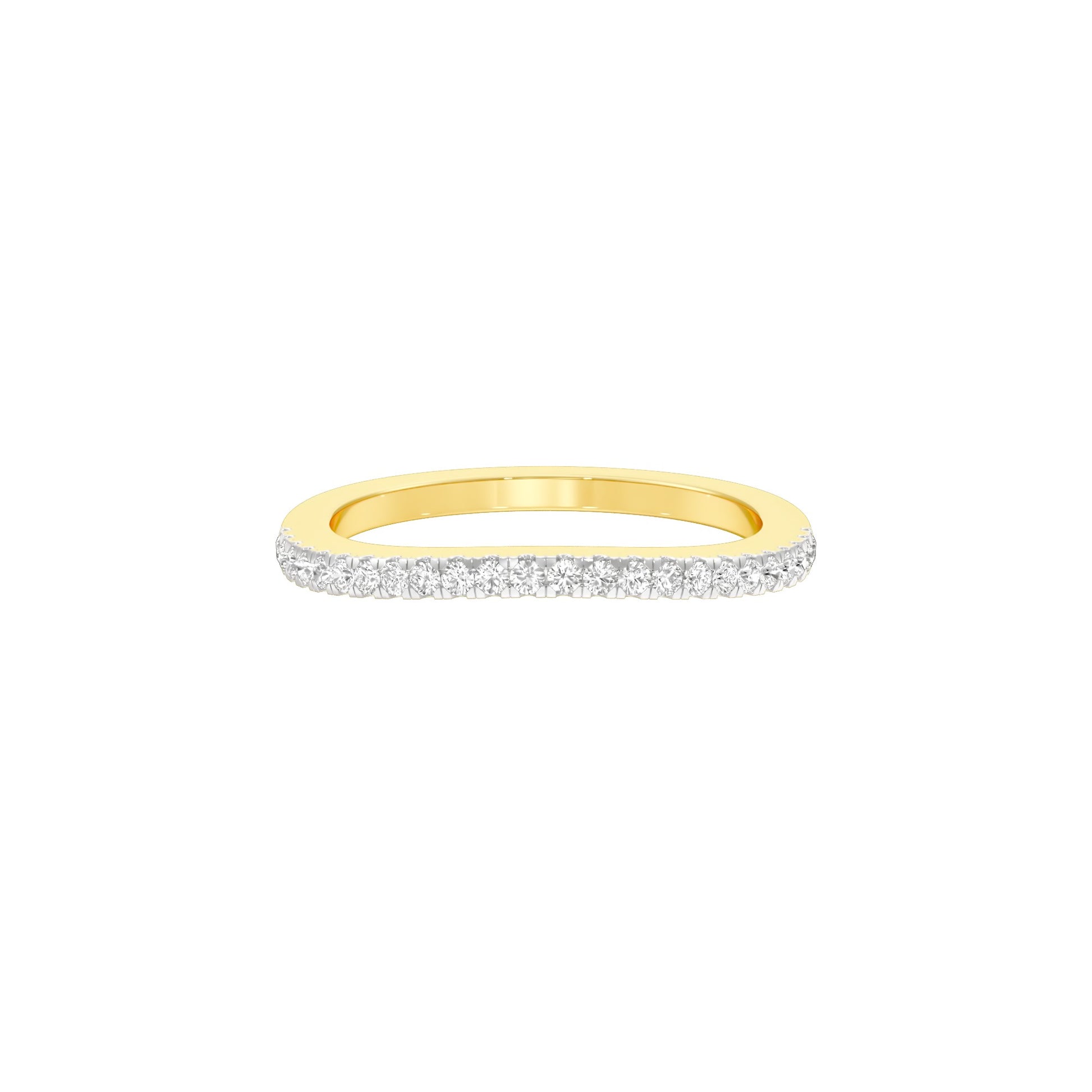 Crystal Circle Diamond Band Ring 18 KT / Yellow Gold / 22