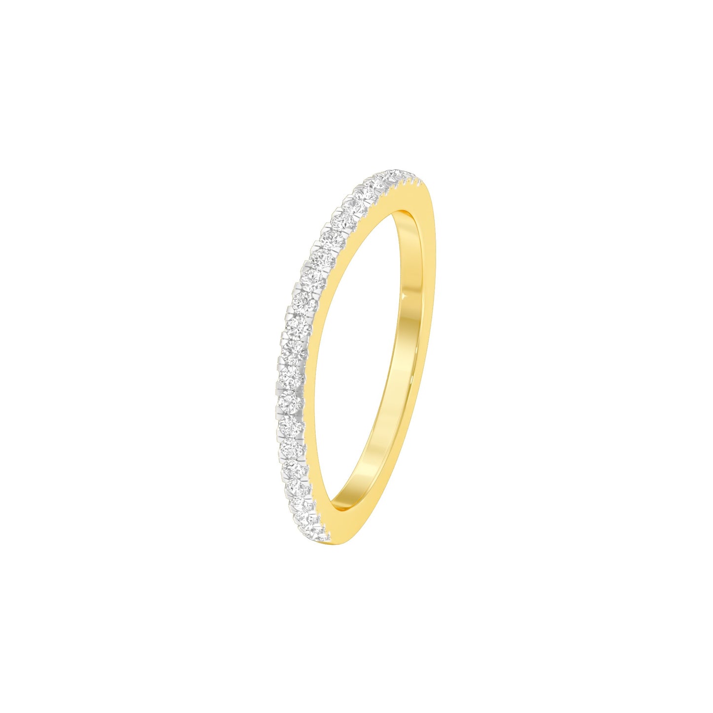 Crystal Circle Diamond Band Ring 18 KT / Yellow Gold / 22